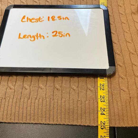 J. Crew Tan Cable Knit Crew Neck Wool Angora Cashmere Blend Sweater Size L - Picture 6 of 6